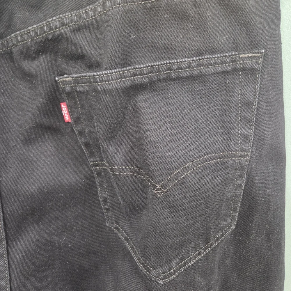 Levi's 501 Button Fly Men's Black Jeans 42x30 Straight Leg‎ Streetwear
